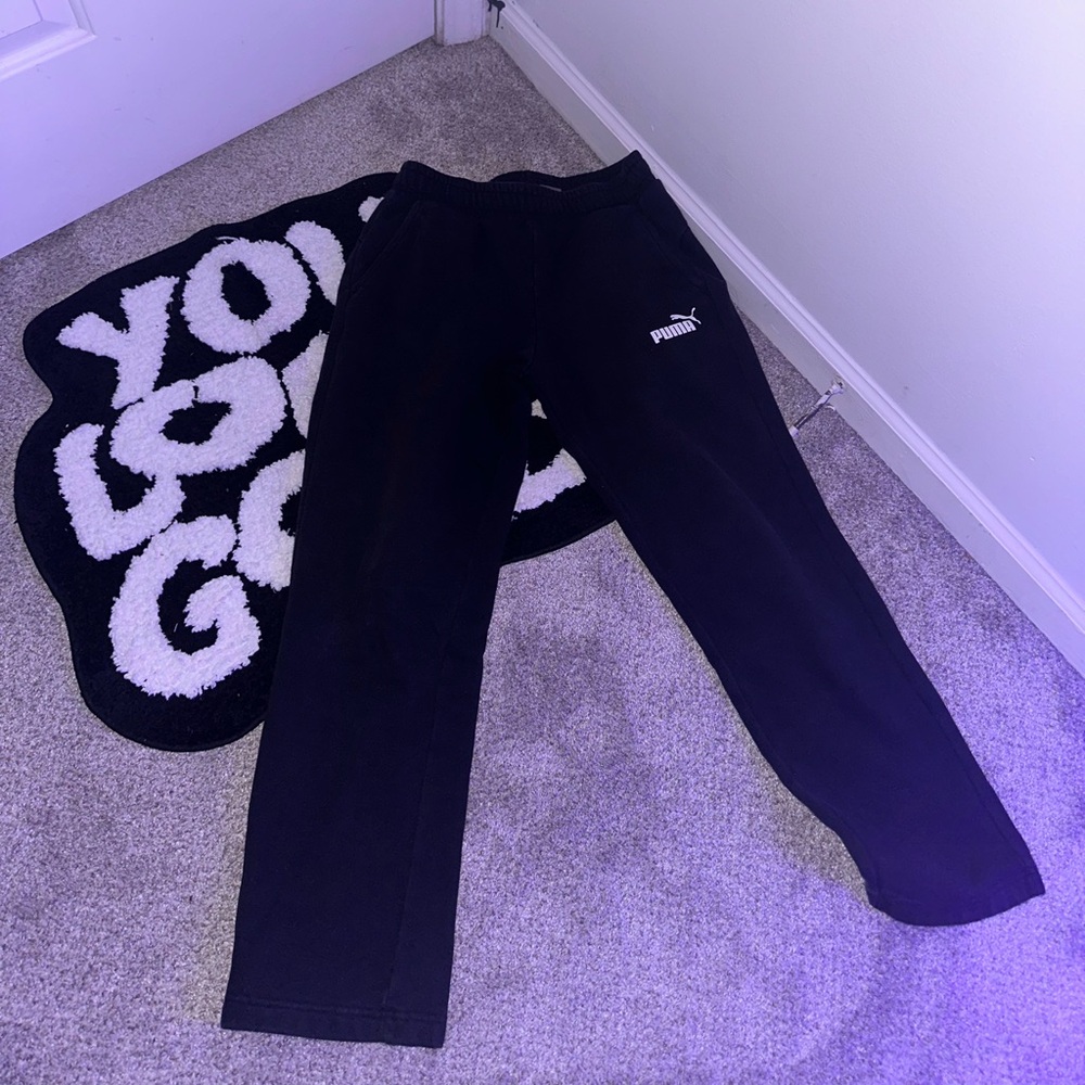 Black puma joggers